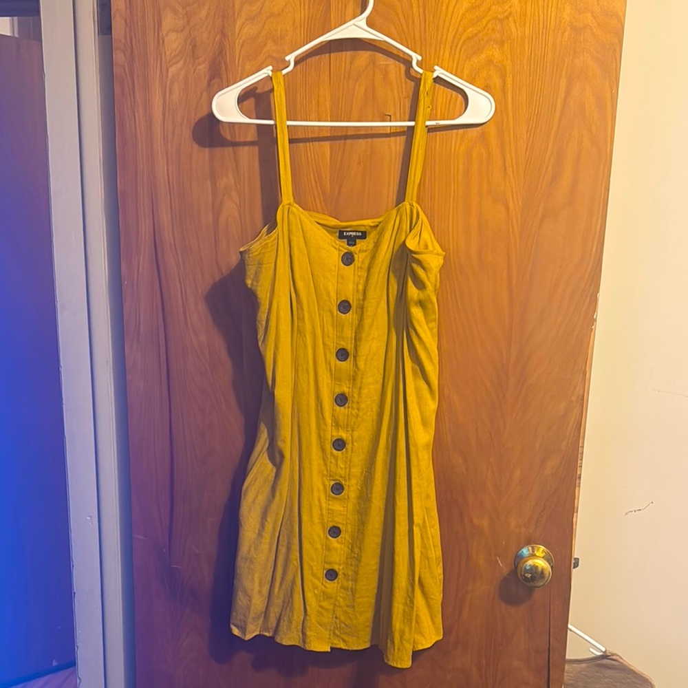Yellow Button-Down Dress